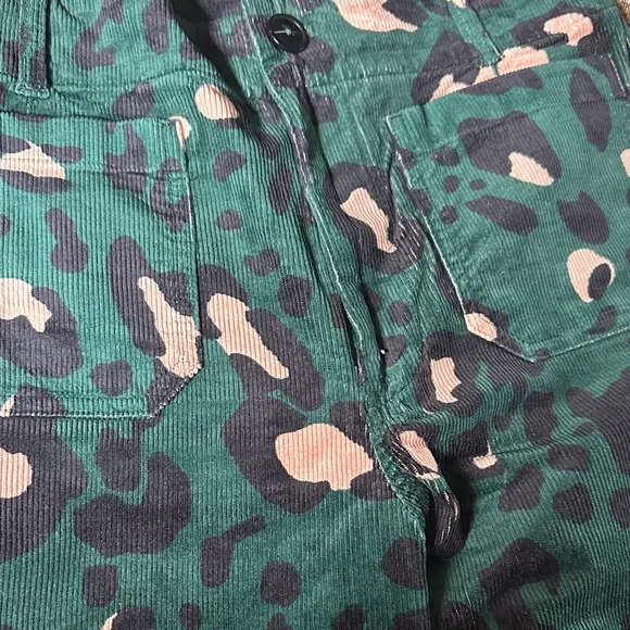 Maeve Green Leopard Print “Colette” Corduroy Pants - Picture 3 of 5